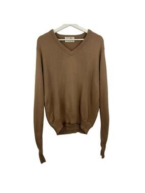 Lord Jeff Men’s Duport Orlon Brown V-Neck Long Sleeve  Sweater Size M